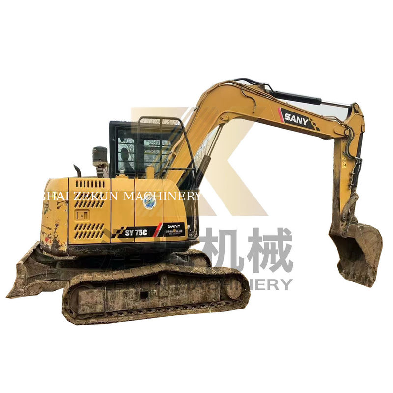 上海で使ったSany SY75C クローラー掘削機 55KWのパワーと7000KGの重量