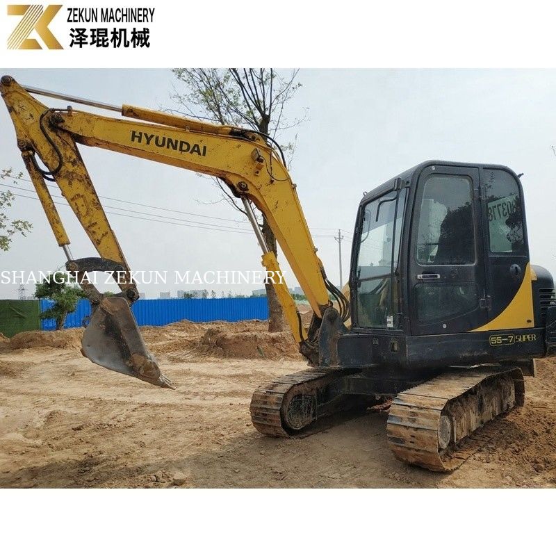 5.5トンのヒュンダイロベックス 55-7 水圧バルブ付き掘削機 0.18m3バケツ
